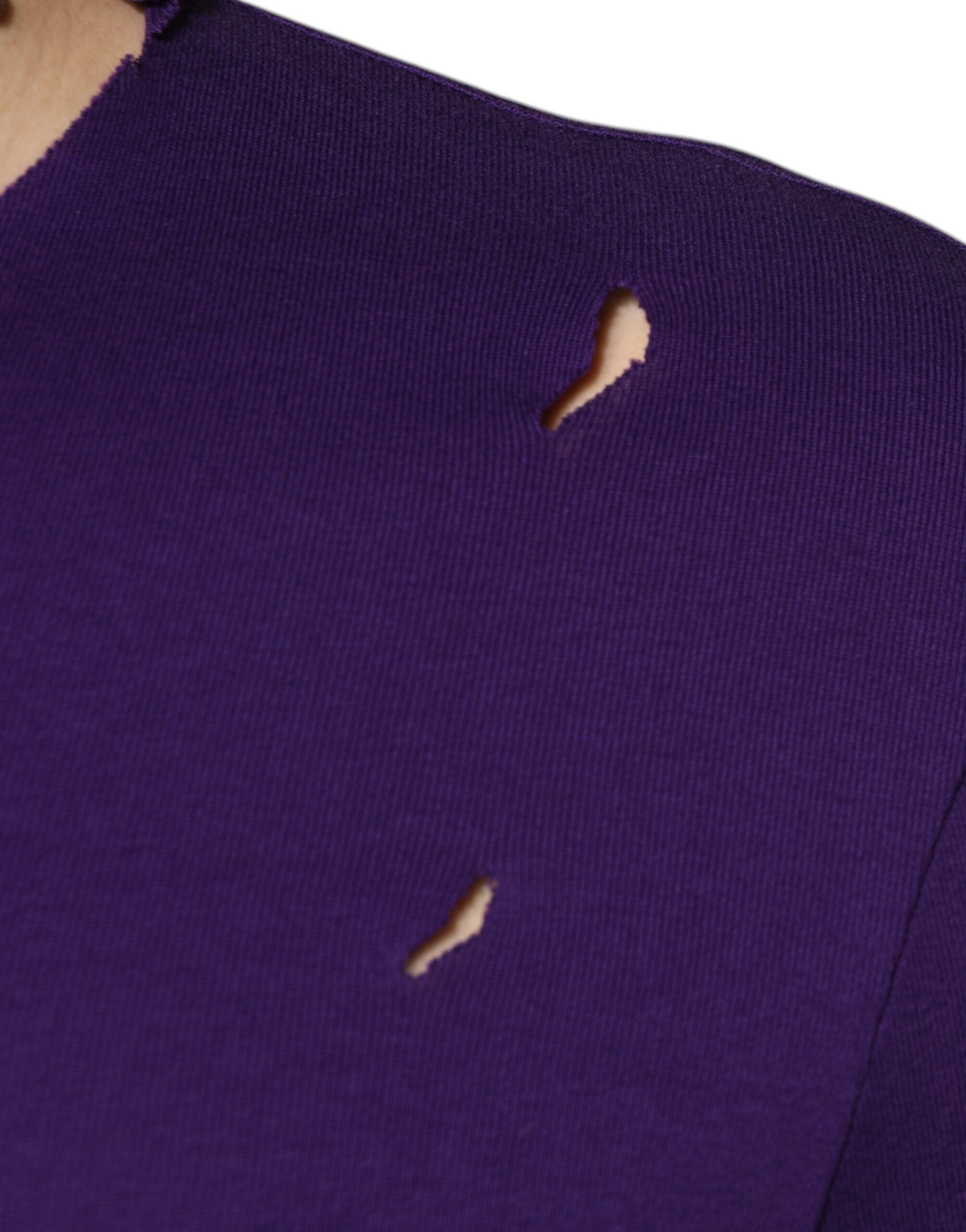 Dolce & Gabbana Lila Baumwolle Rundhalsausschnitt Pullover Männer Pullover-6