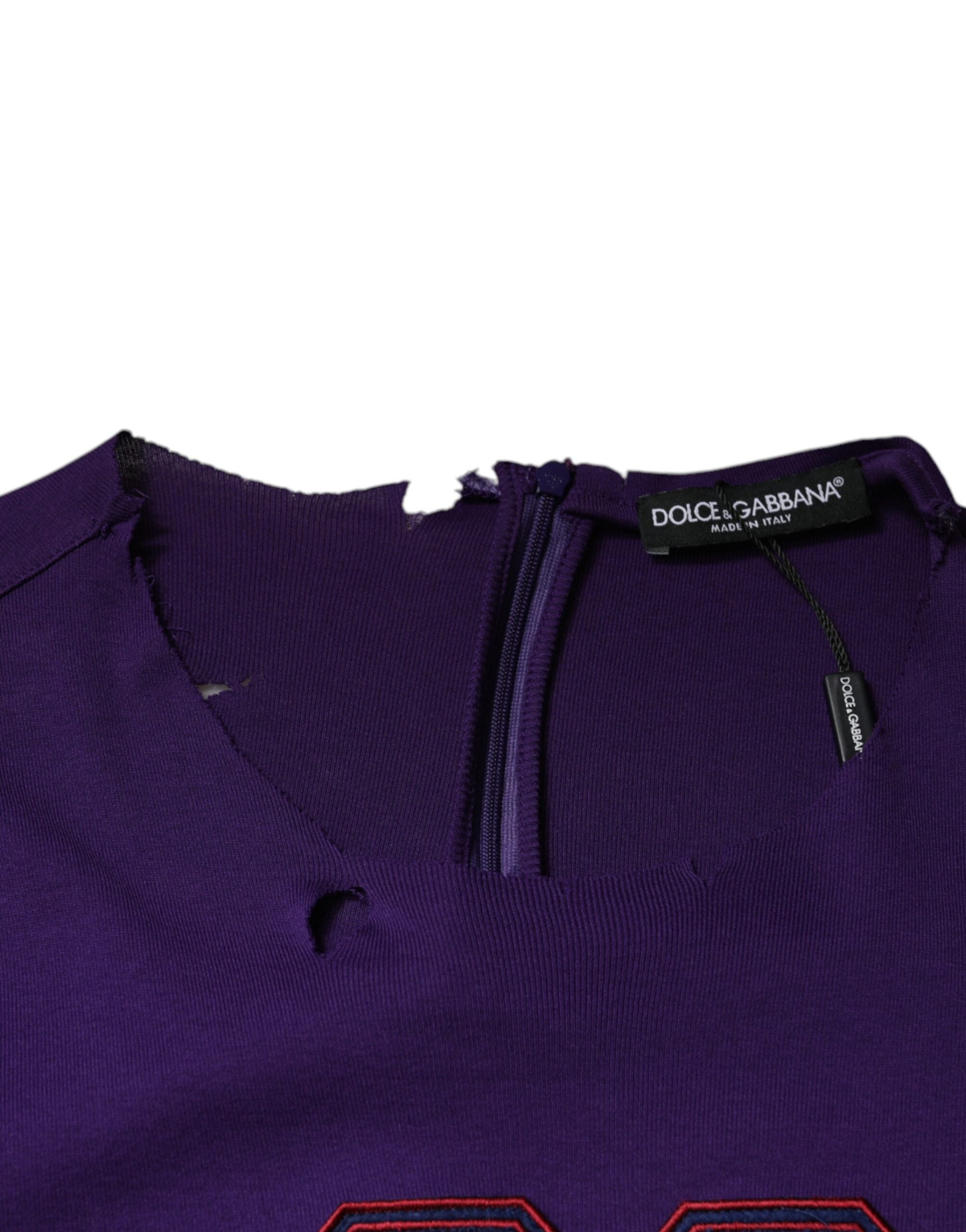 Dolce & Gabbana Lila Baumwolle Rundhalsausschnitt Pullover Männer Pullover-7
