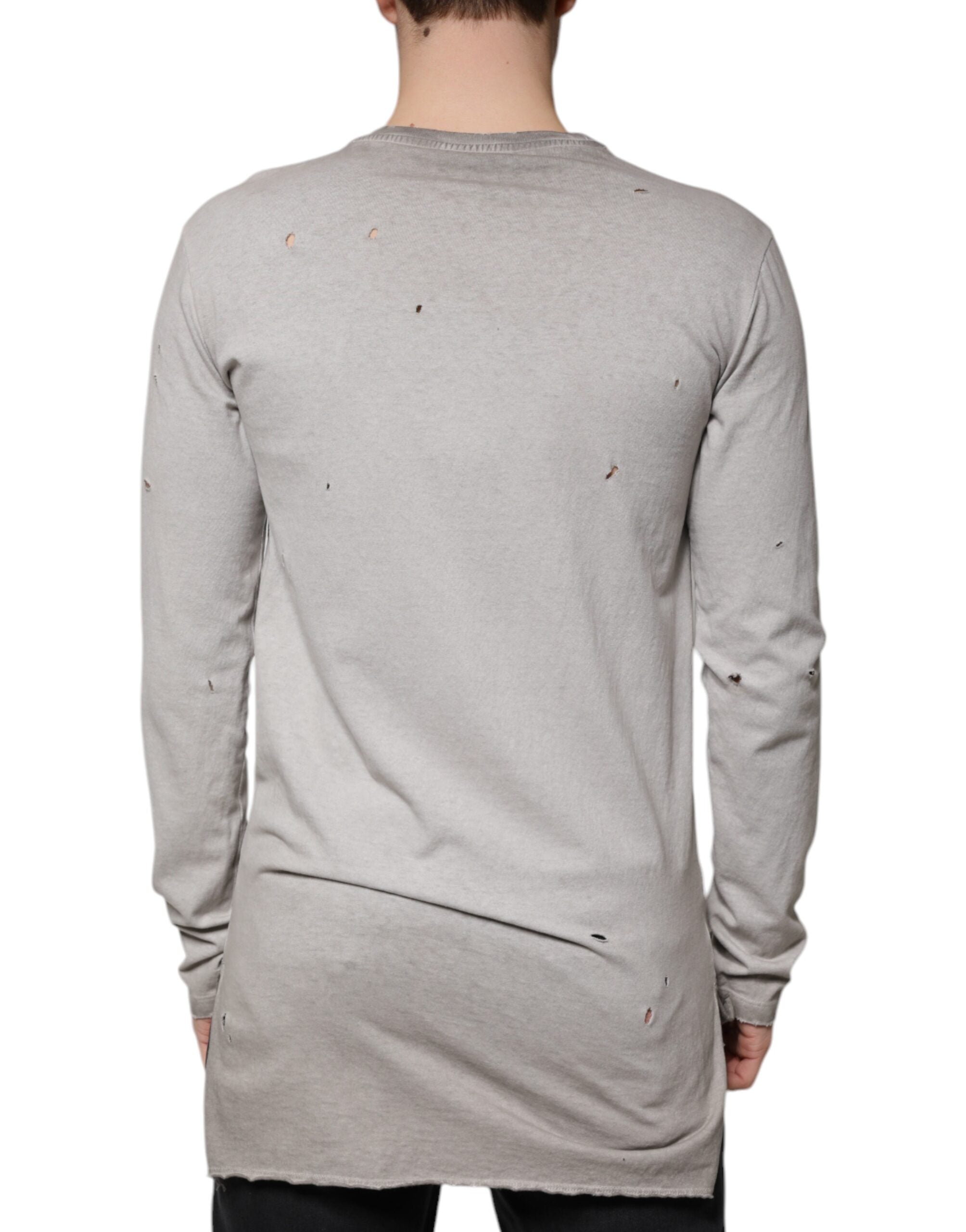 Dolce & Gabbana grey printed cotton crew neck sweater-4