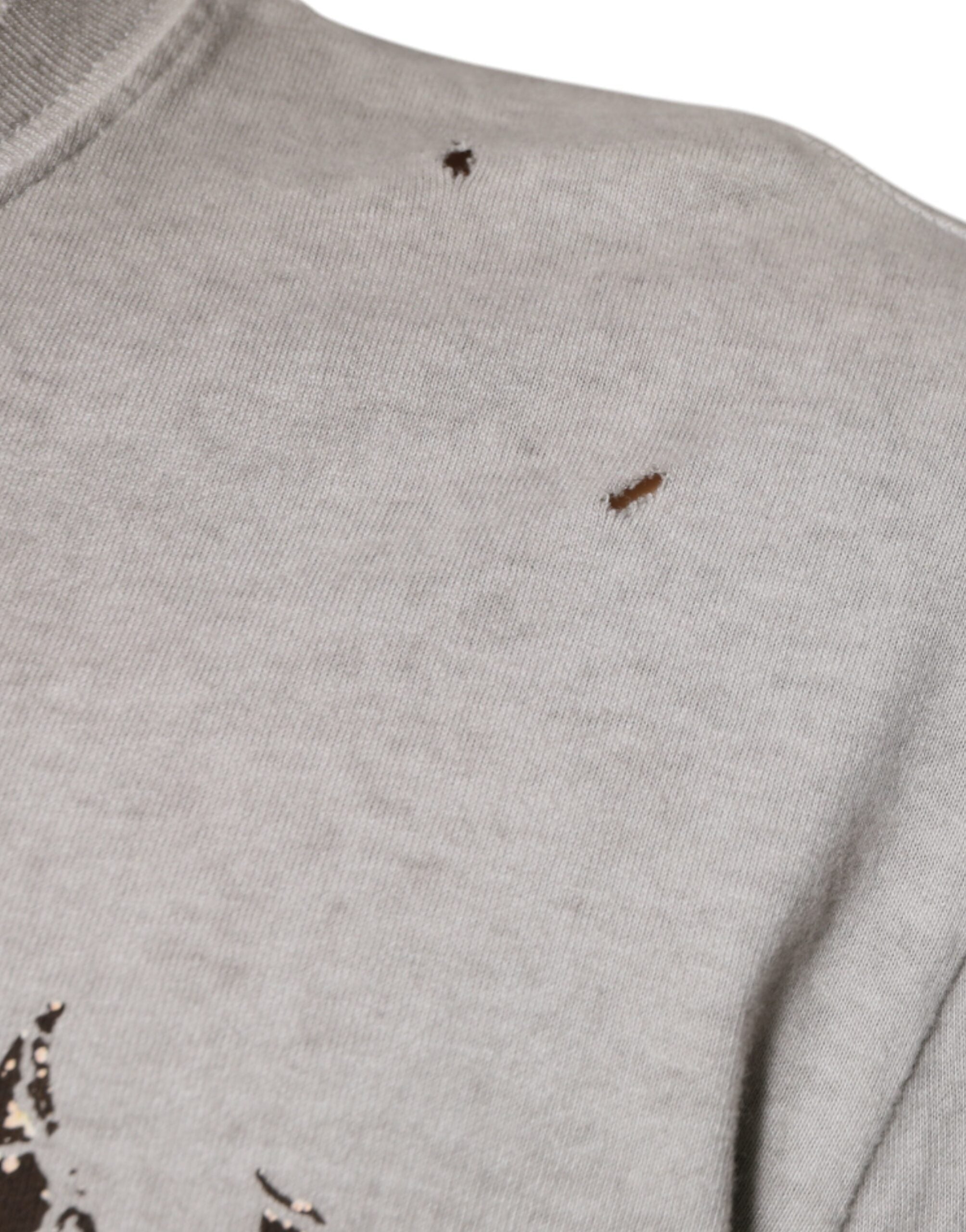 Dolce & Gabbana grey printed cotton crew neck sweater-6