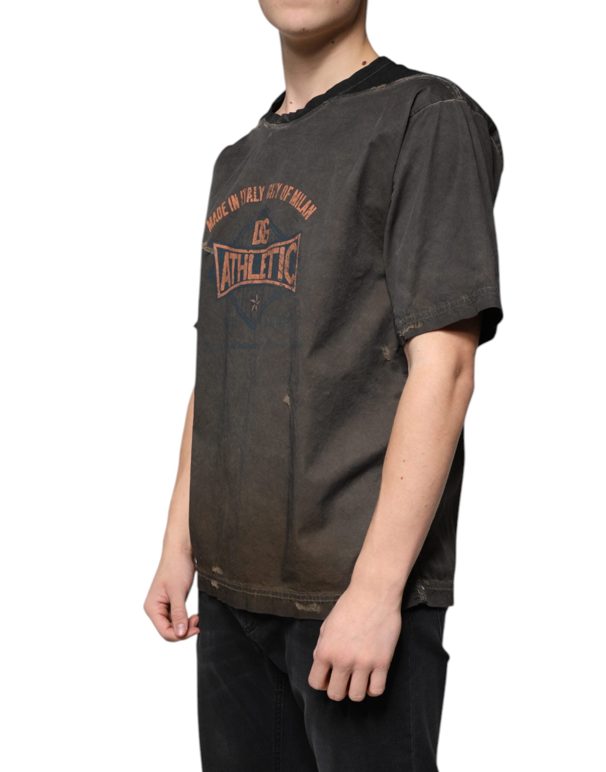 Dolce & Gabbana brown cotton crew neck t-shirt with graphic print-3