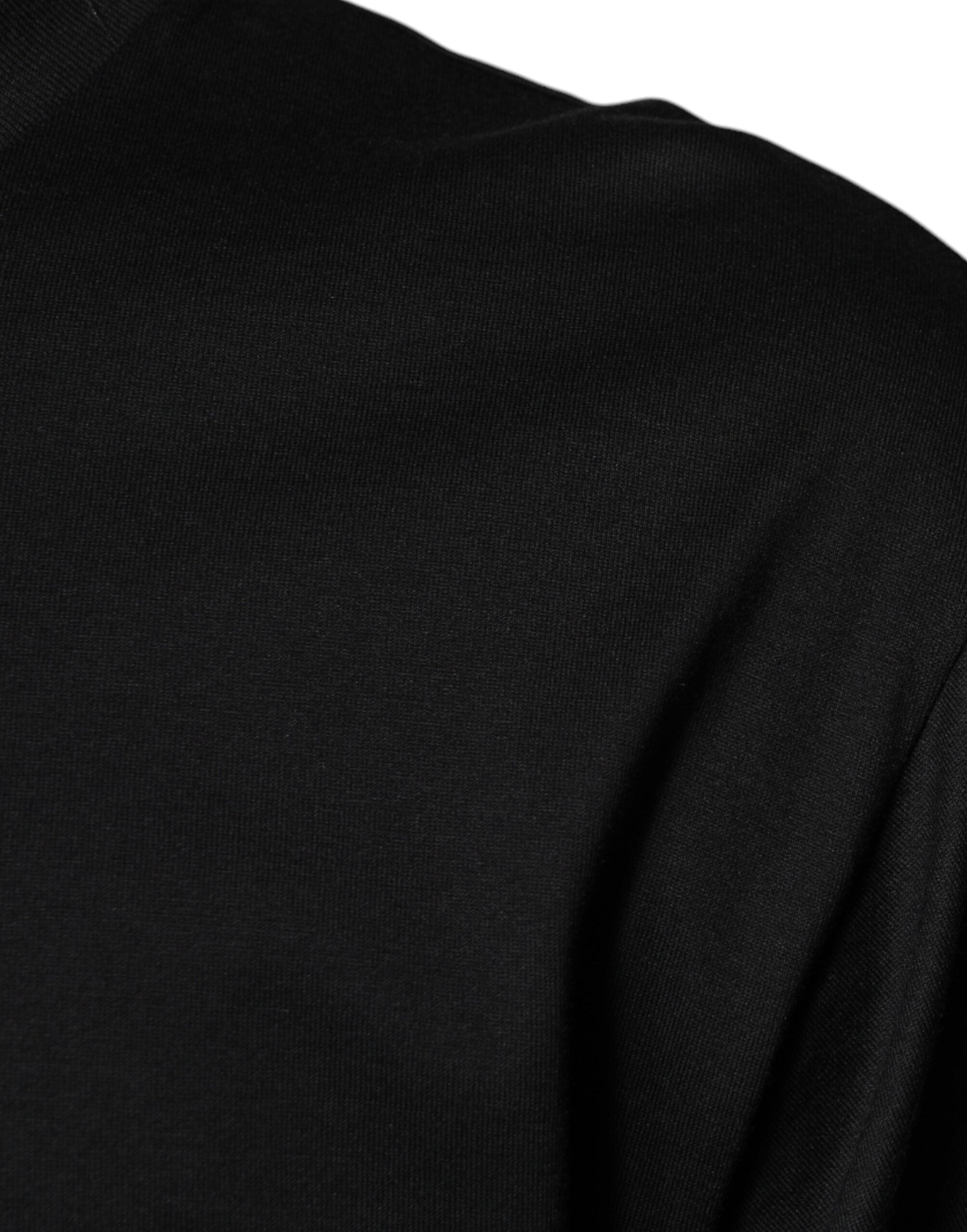 Dolce & Gabbana black cotton T-shirt with round neck and short sleeves-6