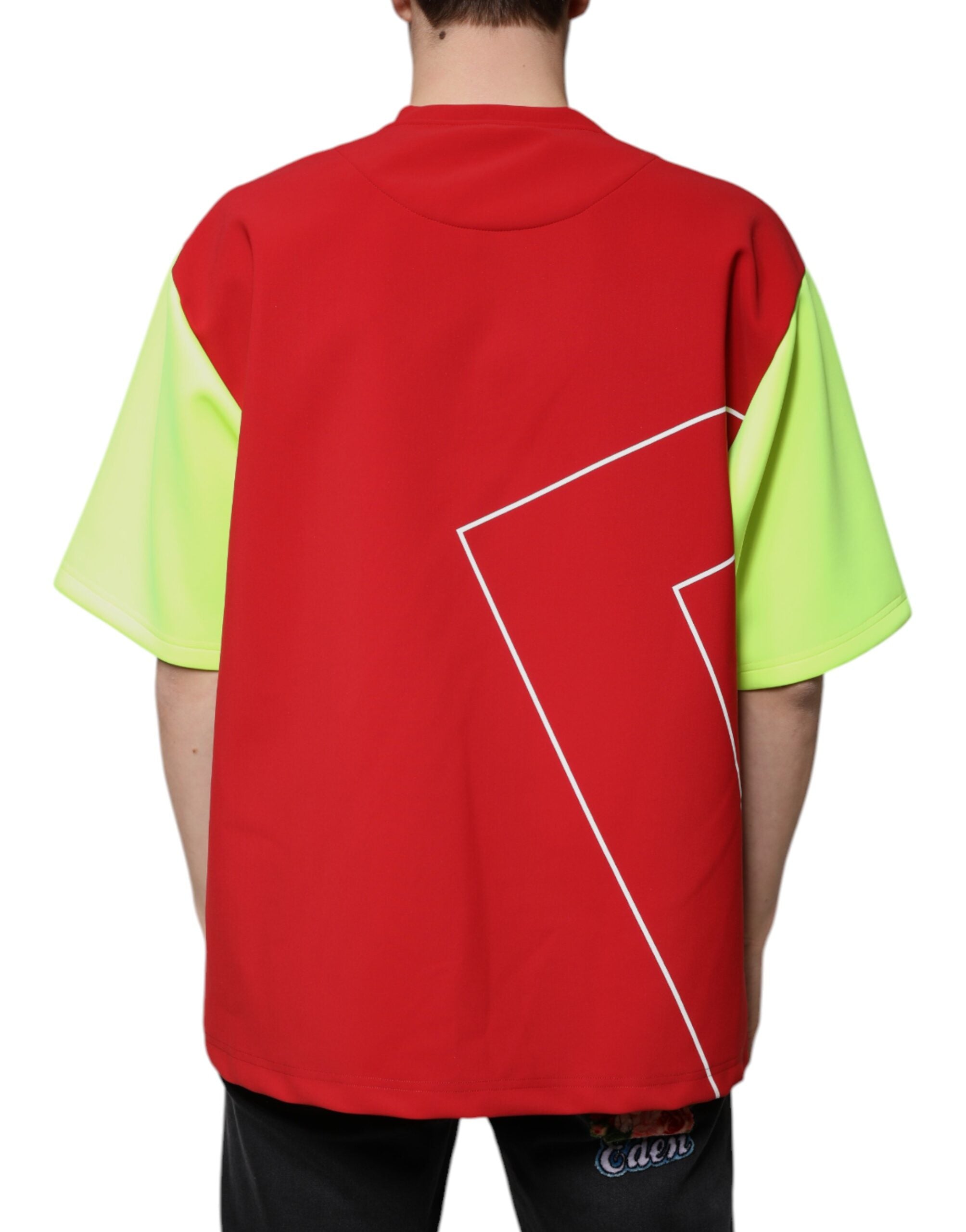 Dolce & Gabbana Multicolor Logo Cotton Men's T-Shirt with Crew Neck-4