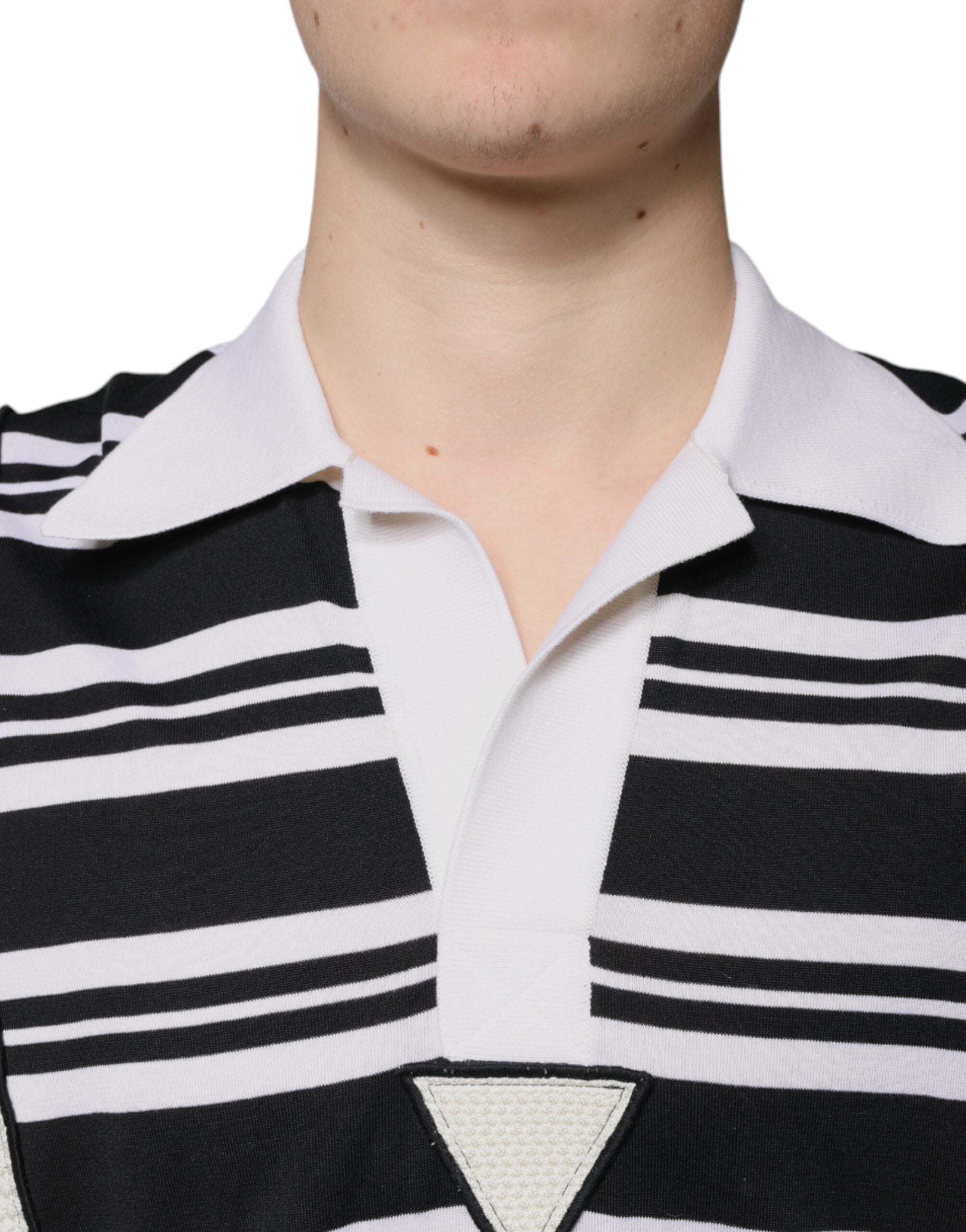 Polo de rayas multicolor con cuello de Dolce & Gabbana-5