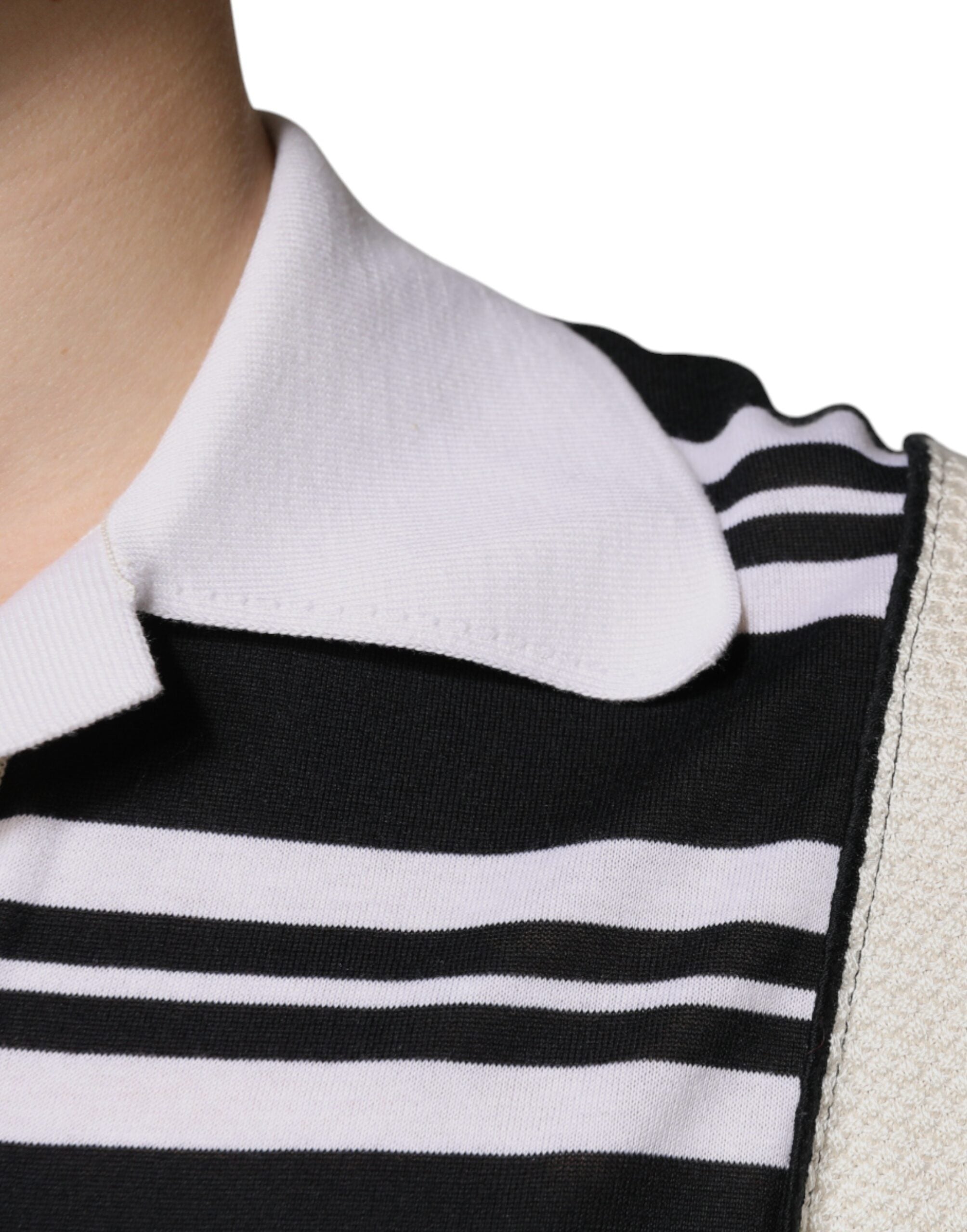 Polo de rayas multicolor con cuello de Dolce & Gabbana-6