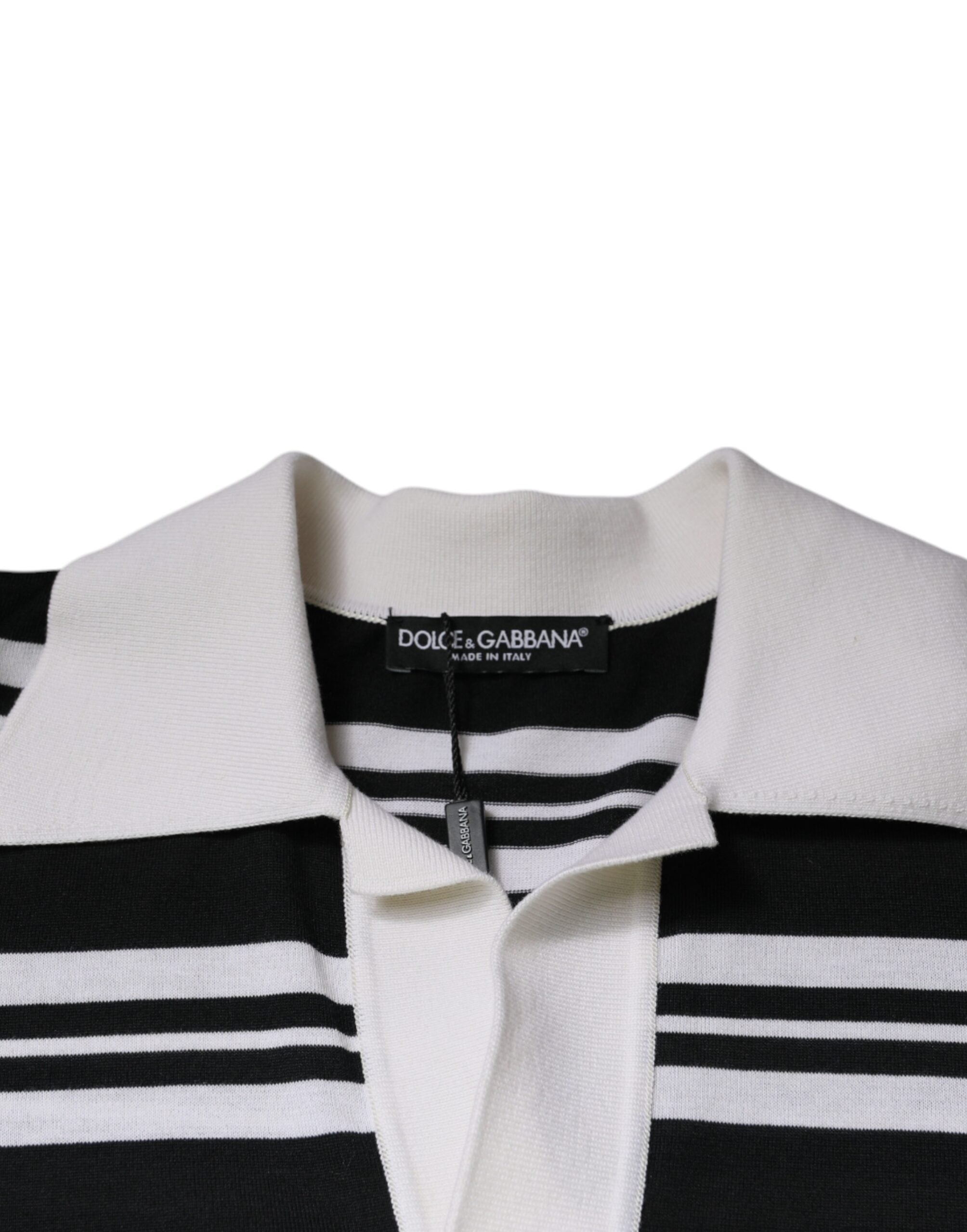 Polo de rayas multicolor con cuello de Dolce & Gabbana-7