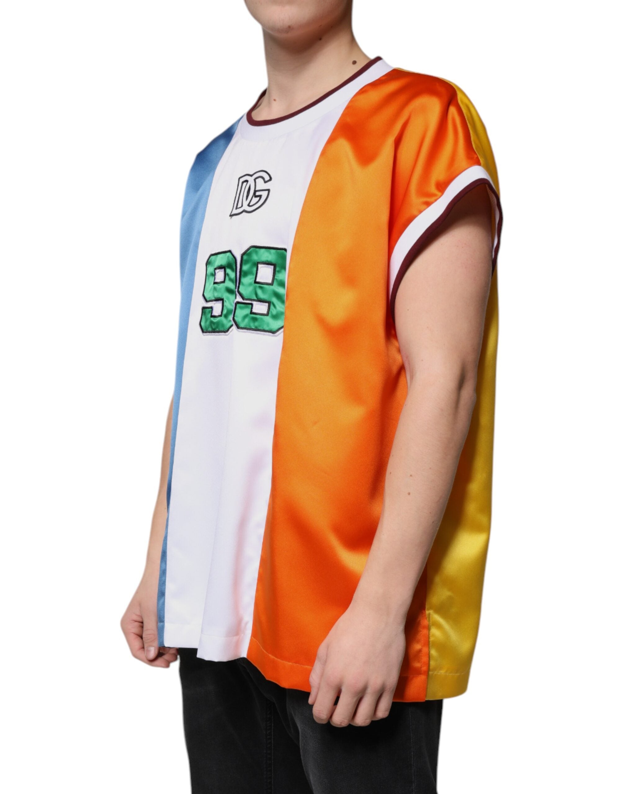 Dolce & Gabbana Multicolored Sleeveless Jersey Tank Top-3