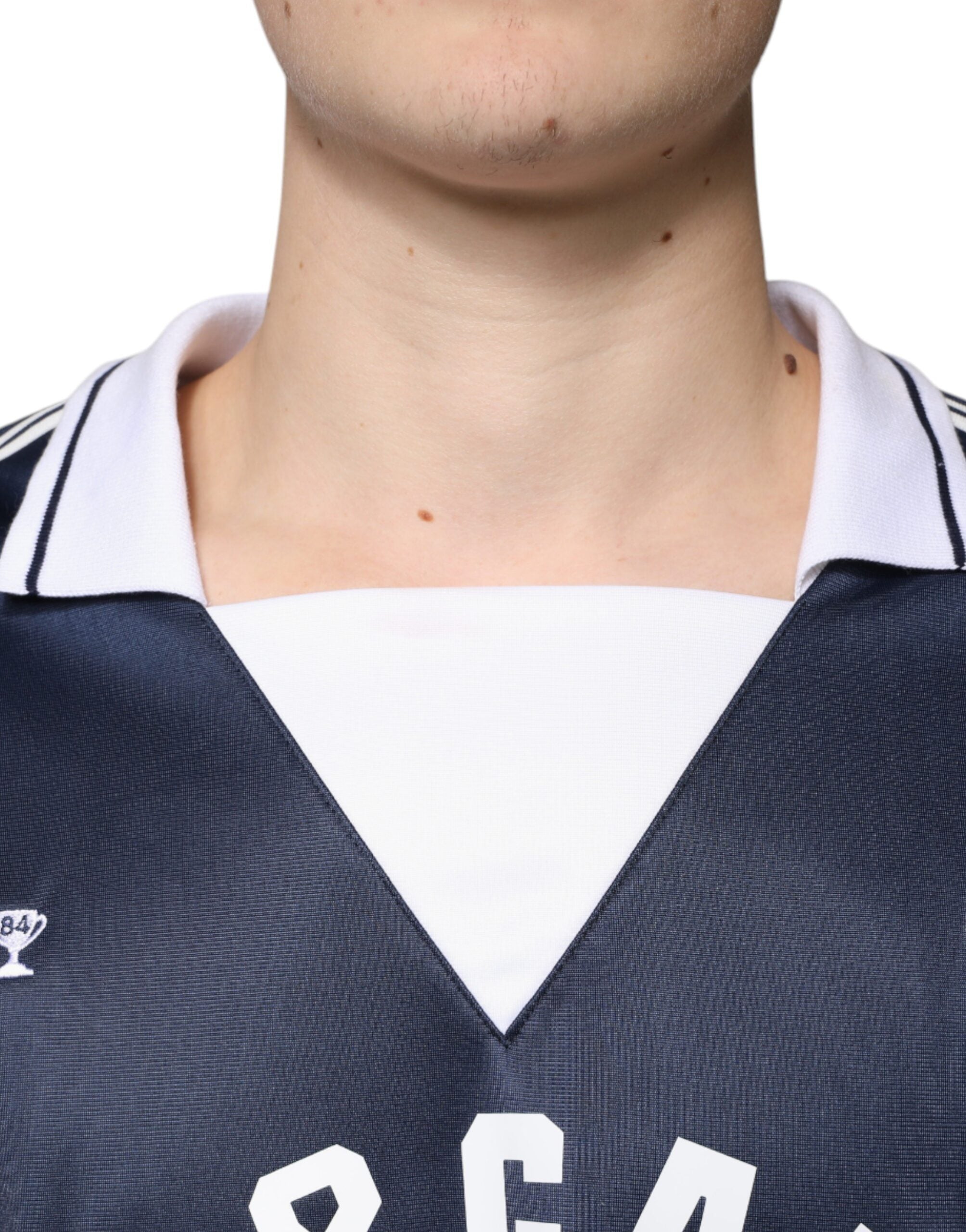 Dolce & Gabbana Blue White Milano Long Sleeve Jersey T-Shirt-5