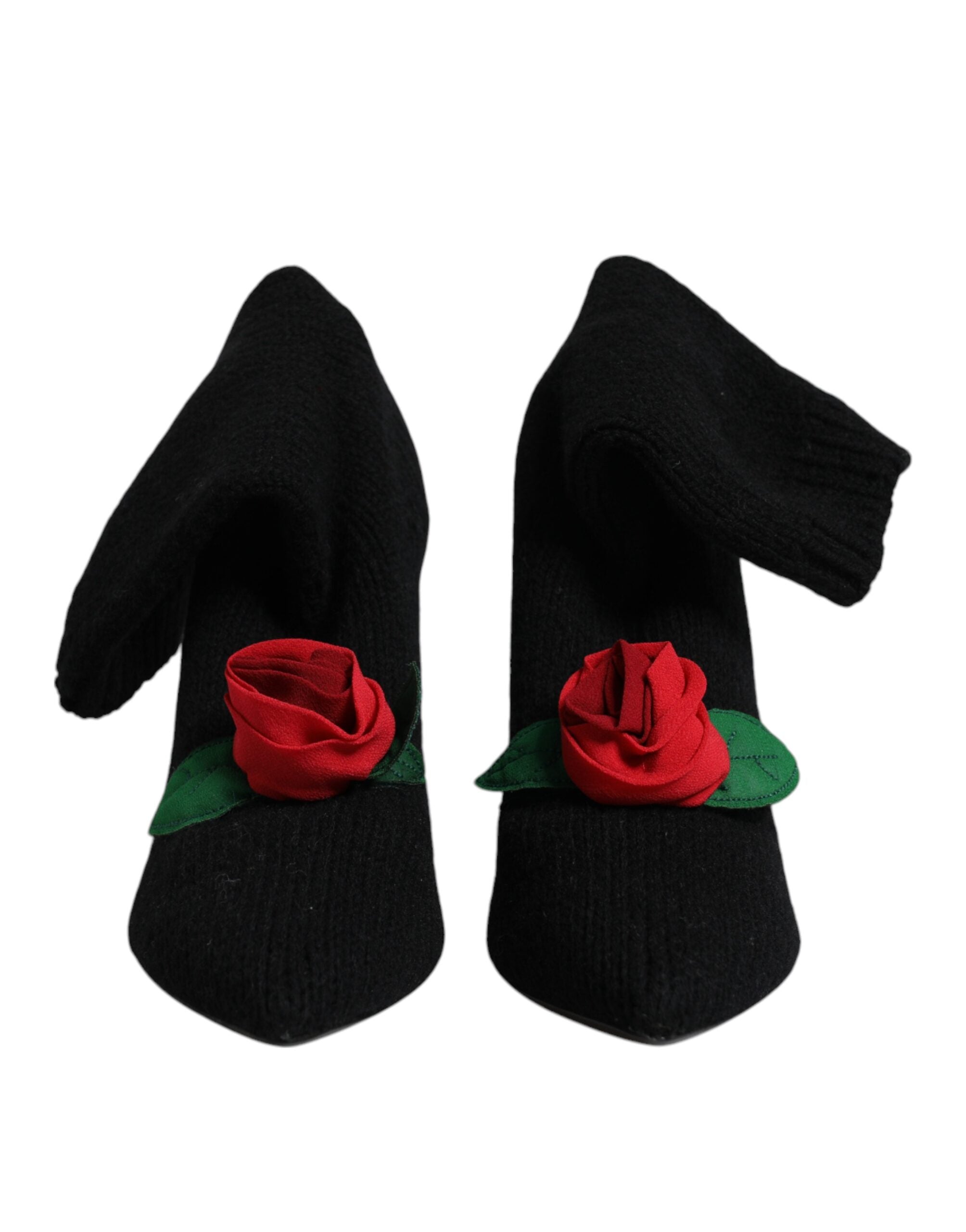 Botas negras de tacón de aguja a media pantorrilla de Dolce & Gabbana-2