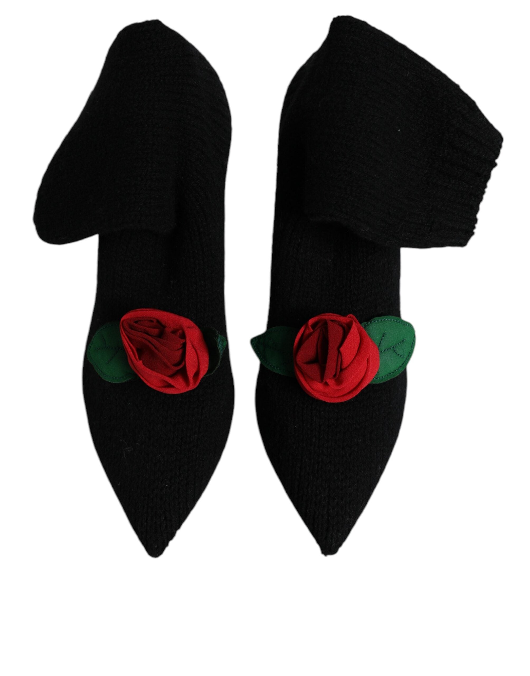 Botas negras de tacón de aguja a media pantorrilla de Dolce & Gabbana-3