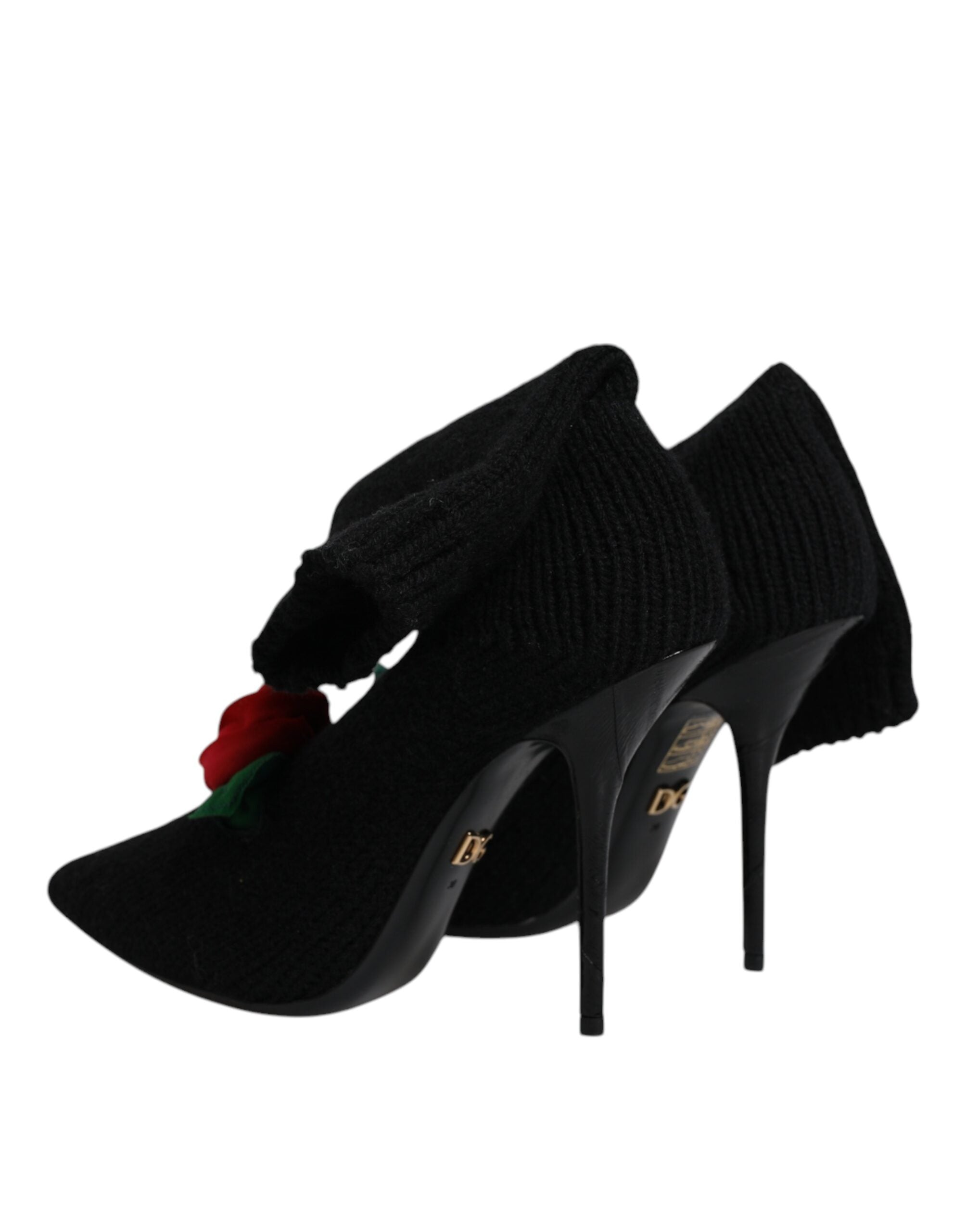 Botas negras de tacón de aguja a media pantorrilla de Dolce & Gabbana-5