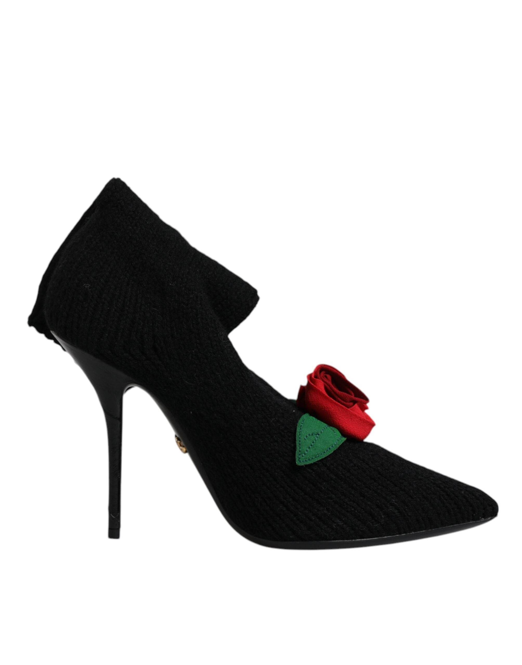 Botas negras de tacón de aguja a media pantorrilla de Dolce & Gabbana-7