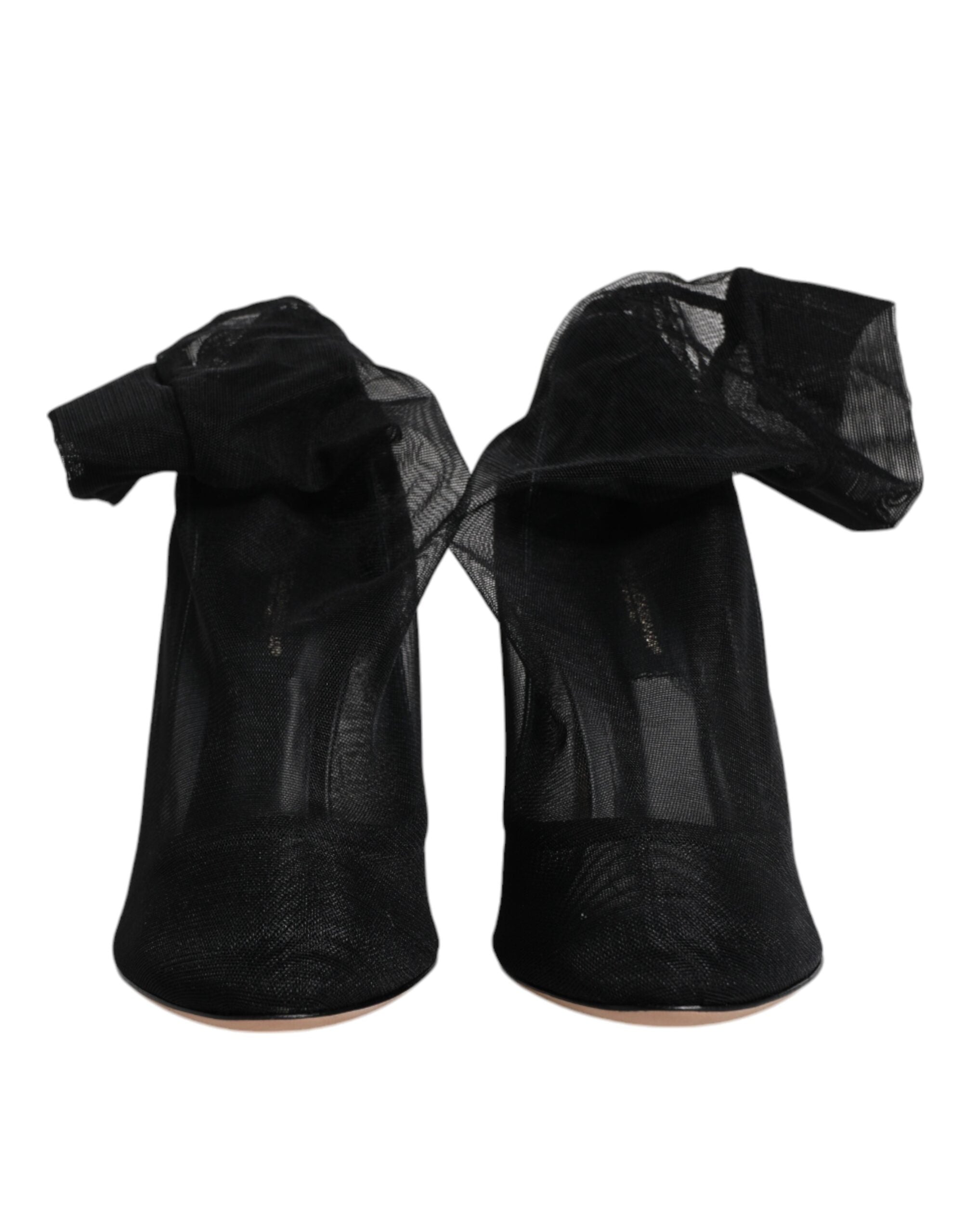 Dolce & Gabbana Black Nylon Mesh Sock Style Boots Shoes-2