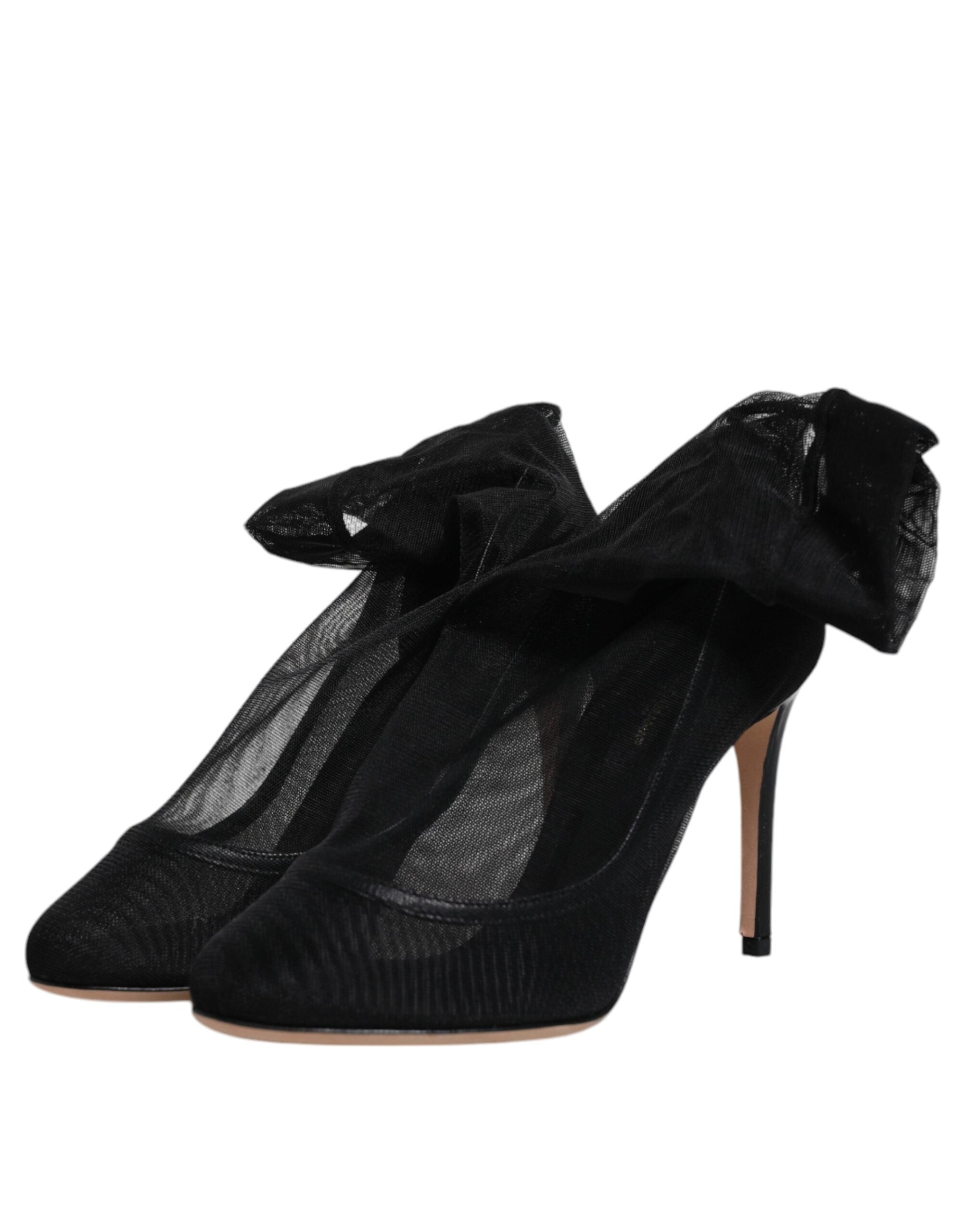 Dolce & Gabbana Black Nylon Mesh Sock Style Boots Shoes-4