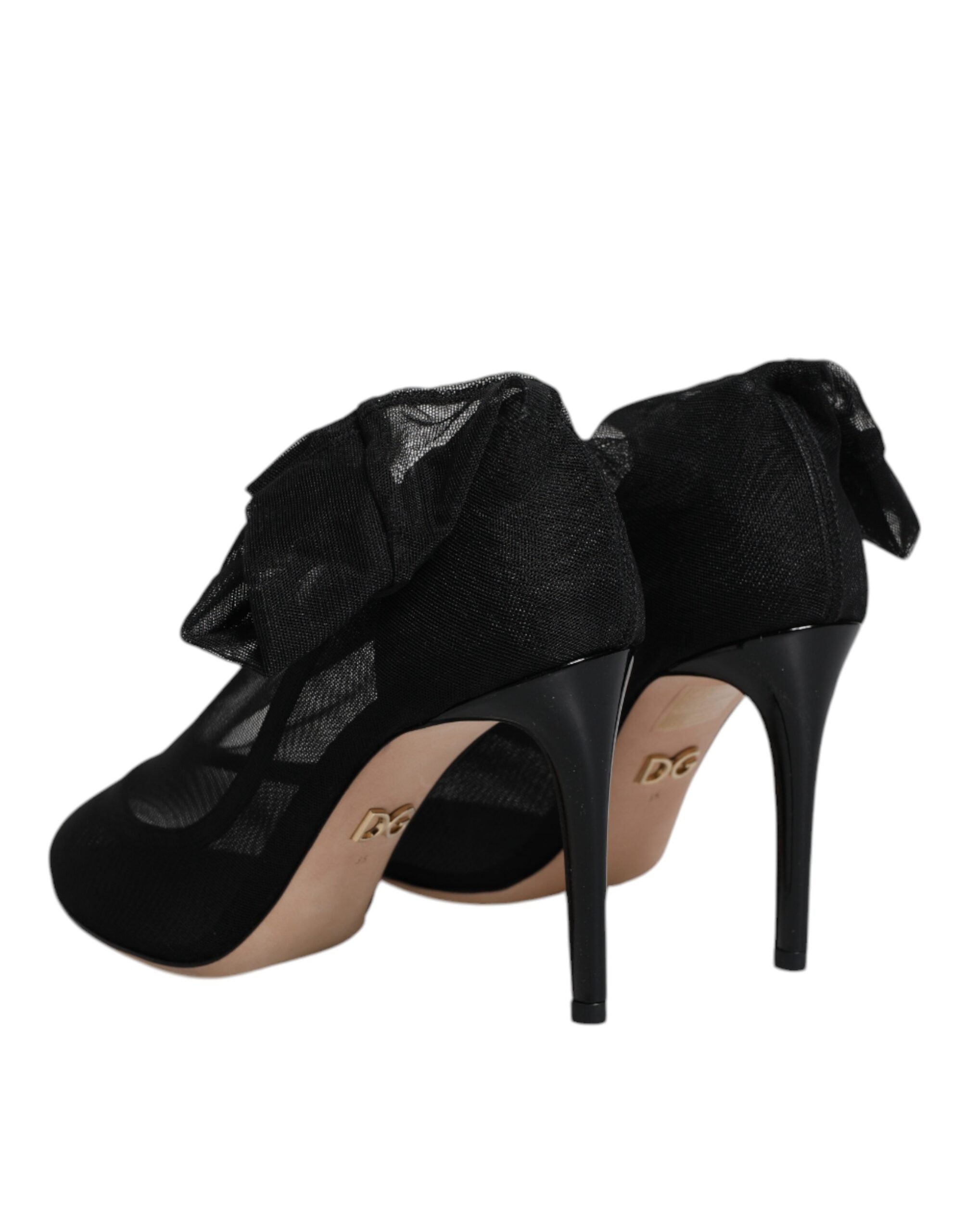 Dolce & Gabbana Black Nylon Mesh Sock Style Boots Shoes-5