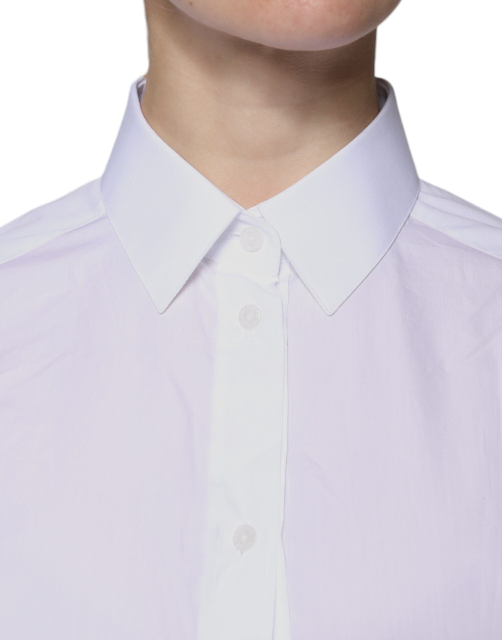Dolce & Gabbana white cotton shirt with collar and long sleeves-5