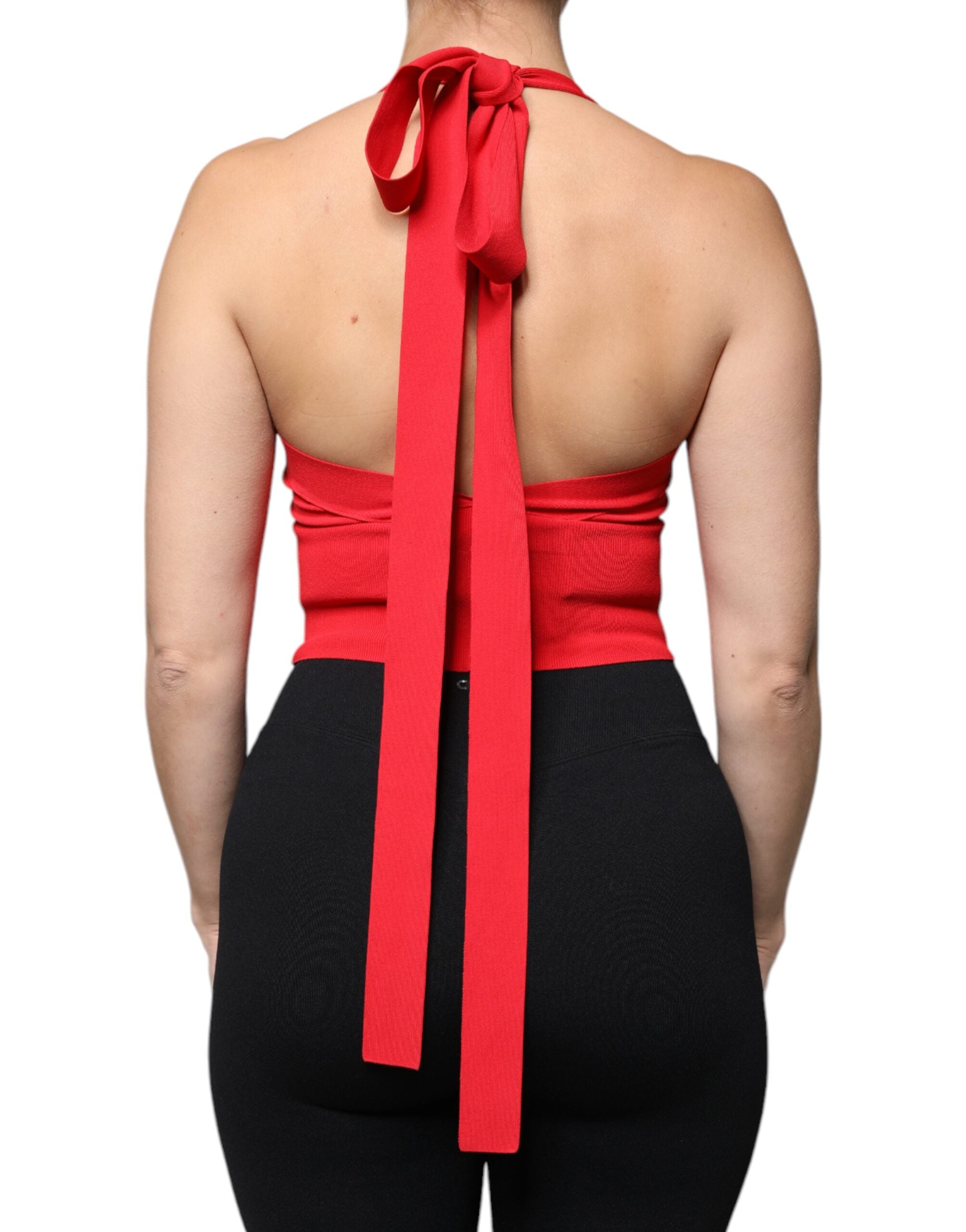 Dolce & Gabbana Red sleeveless viscose tank top-4