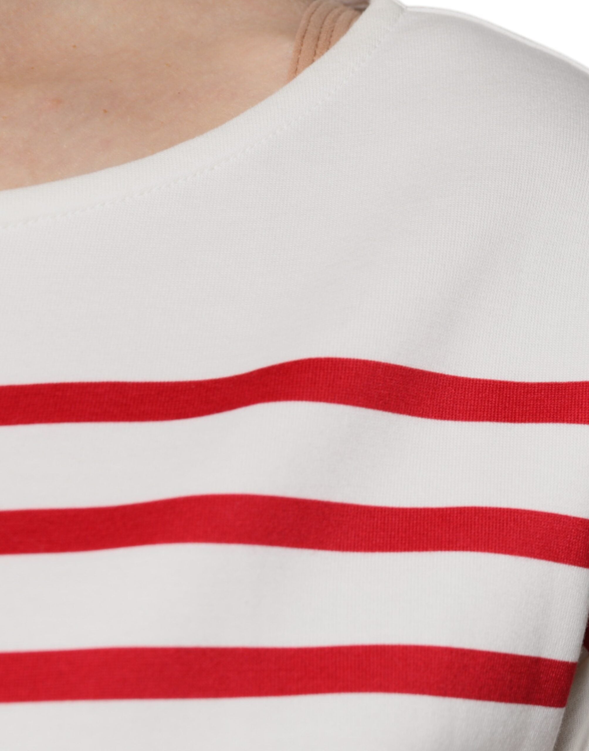 Top de manga larga de algodón a rayas blancas y rojas de Dolce & Gabbana-6
