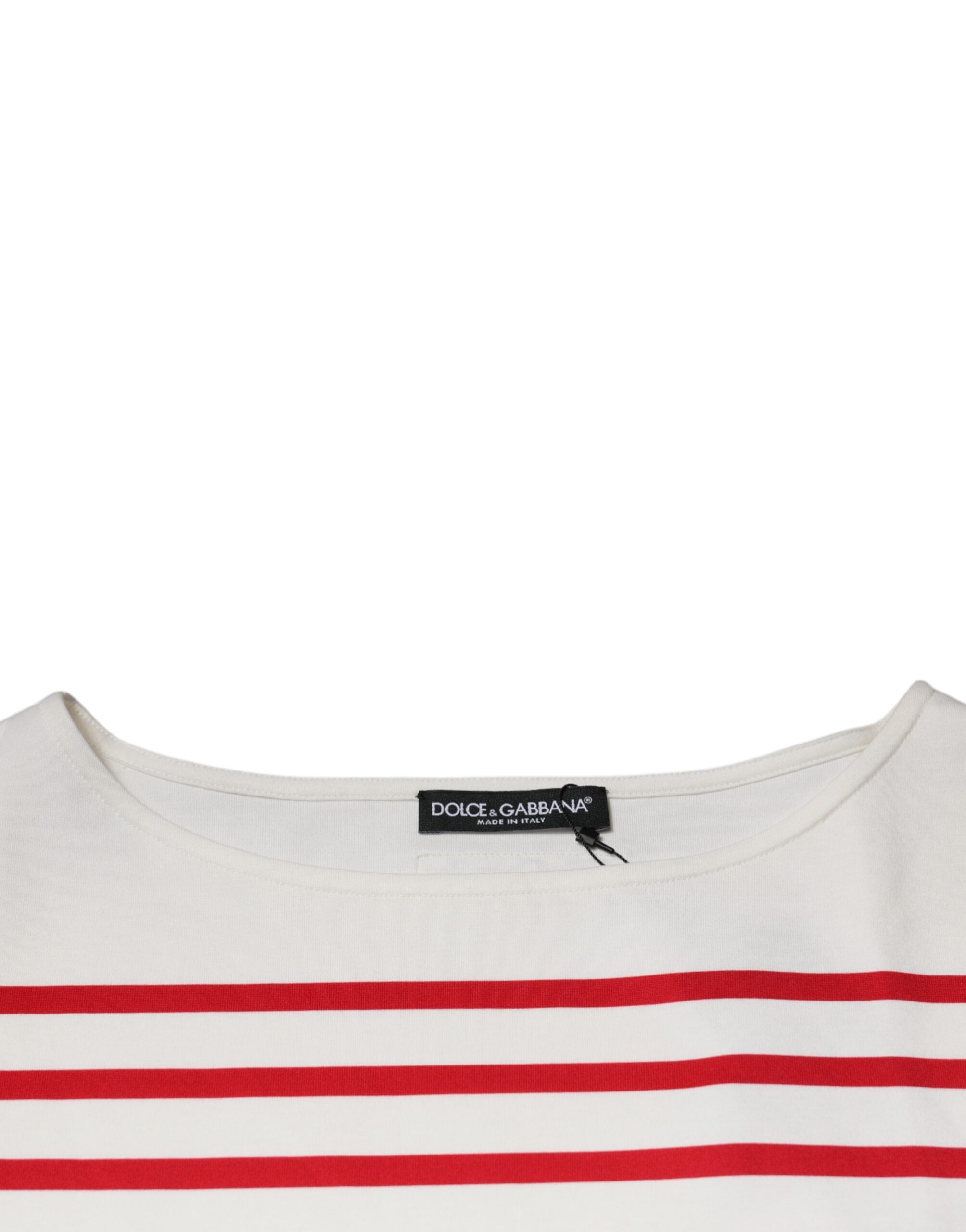Top de manga larga de algodón a rayas blancas y rojas de Dolce & Gabbana-7