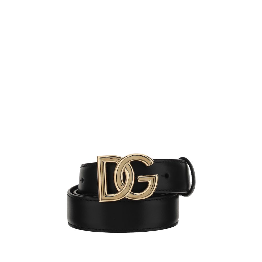 Dolce & Gabbana Black Regular Calfskin Belt Bos Taurus-1