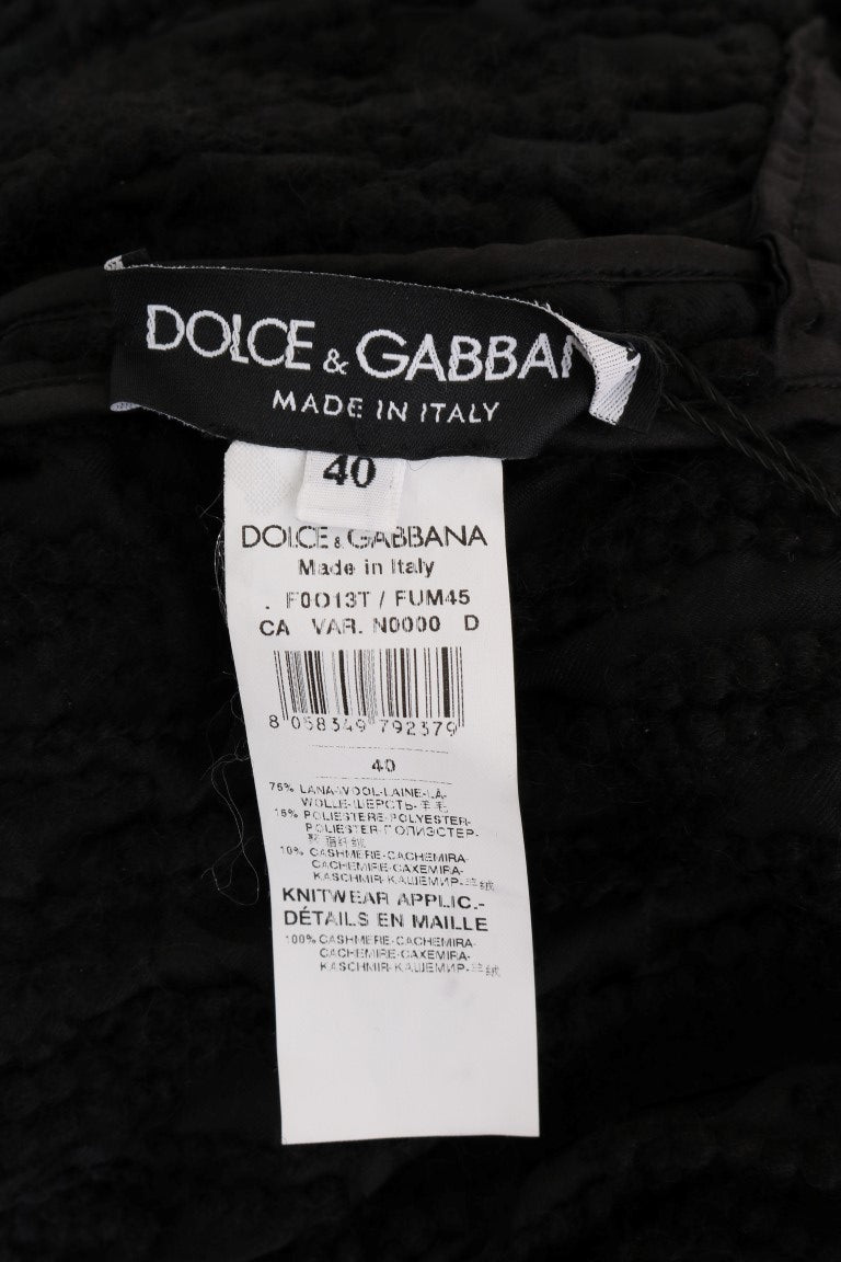 Suéter de lana con flecos negros de Dolce & Gabbana-8
