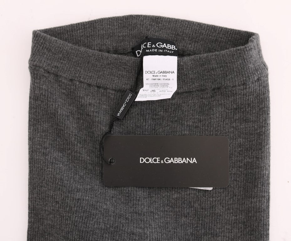 Medias elásticas de cachemir gris de Dolce & Gabbana-5