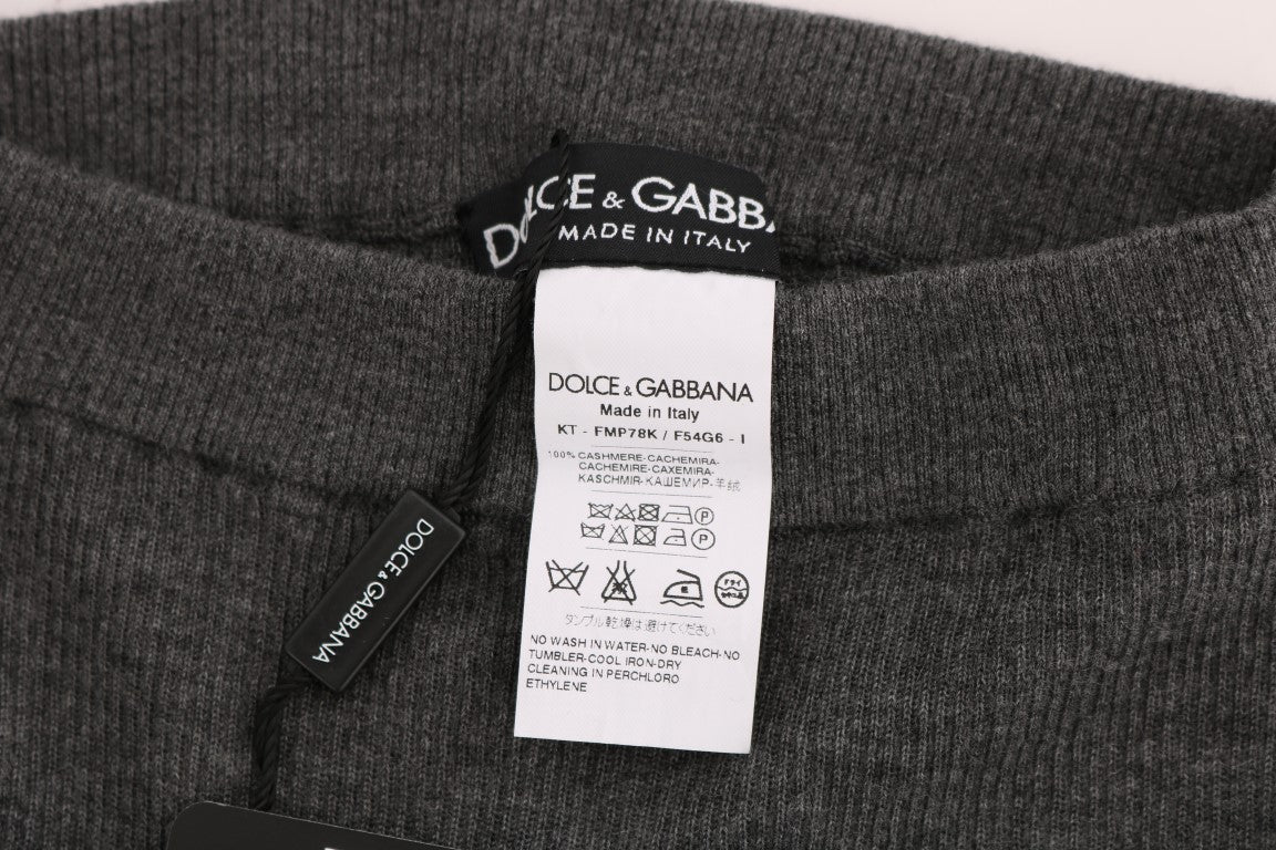 Medias elásticas de cachemir gris de Dolce & Gabbana-7