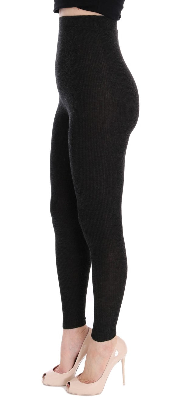 Dolce & Gabbana Grey Cashmere Stretch Tights-2