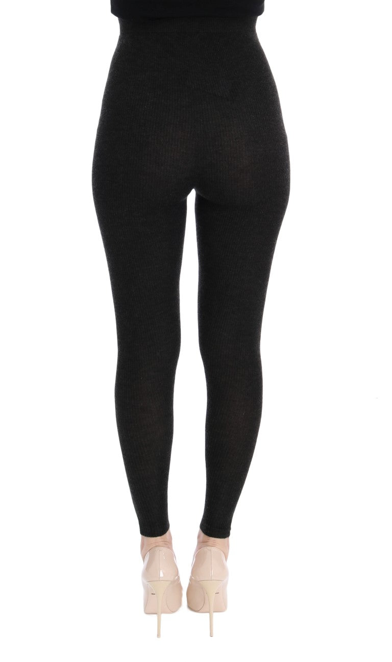 Dolce & Gabbana Grey Cashmere Stretch Tights-3