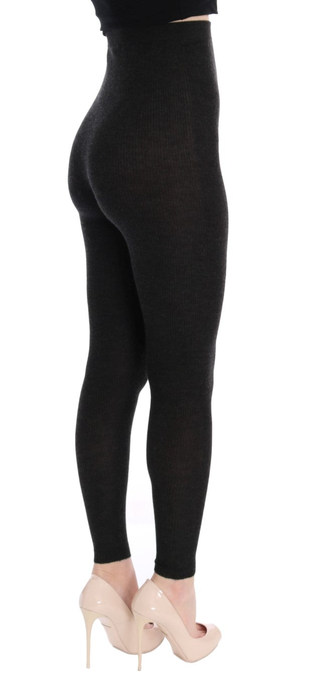 Dolce & Gabbana Grey Cashmere Stretch Tights-4