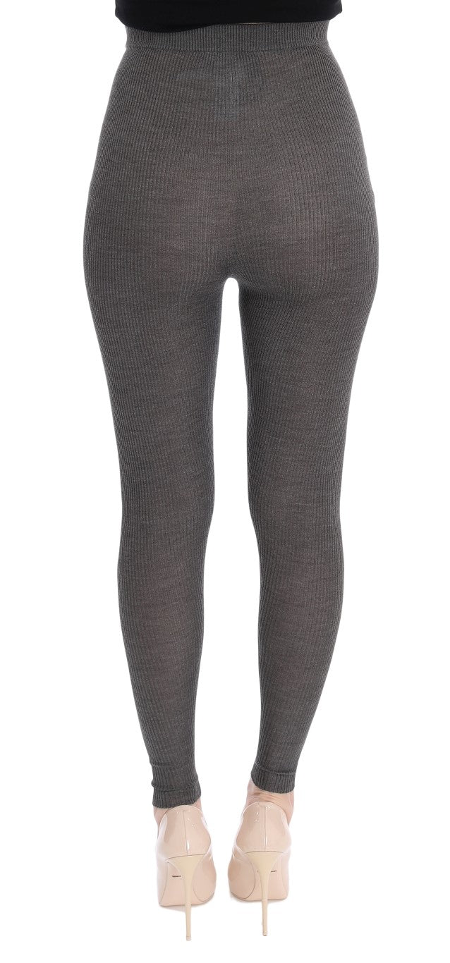 Dolce & Gabbana Grey Cashmere Stretch Tights-3