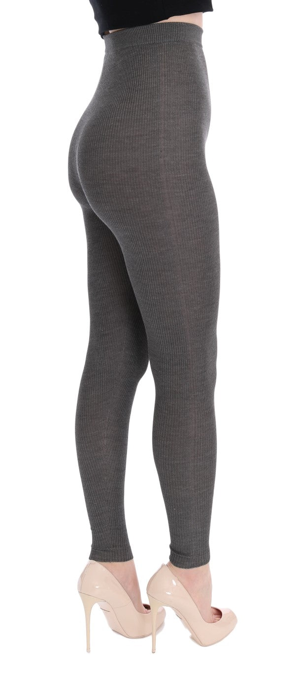 Dolce & Gabbana Grey Cashmere Stretch Tights-4