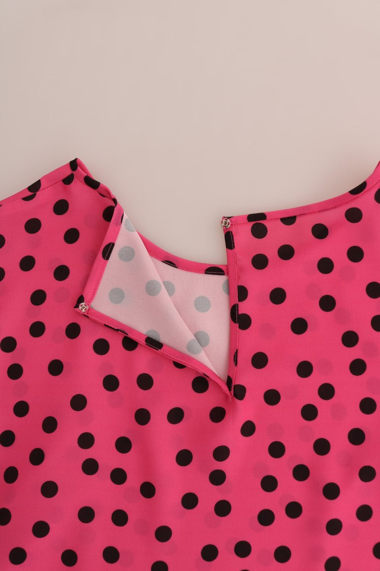 Dolce & Gabbana pink polka dot silk blouse-5