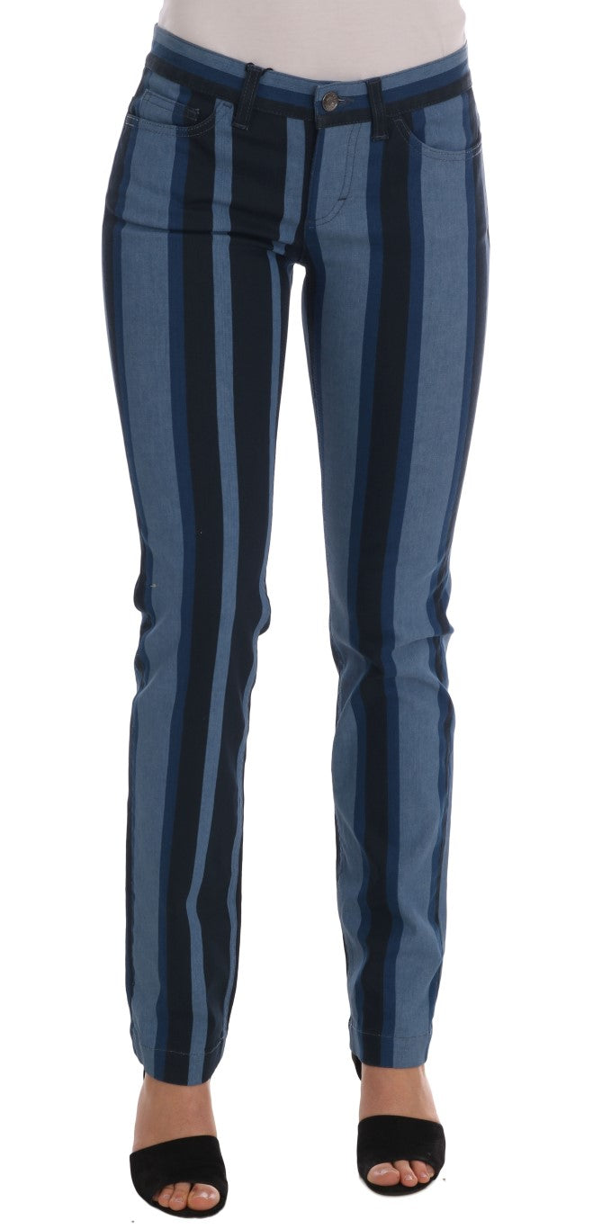 Dolce & Gabbana Blue GIRLY Jeans in striped cotton-1