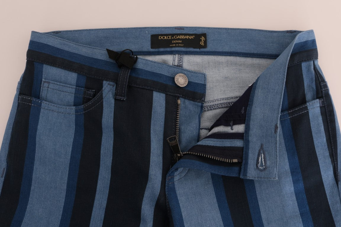 Dolce & Gabbana Blue GIRLY Jeans in striped cotton-4