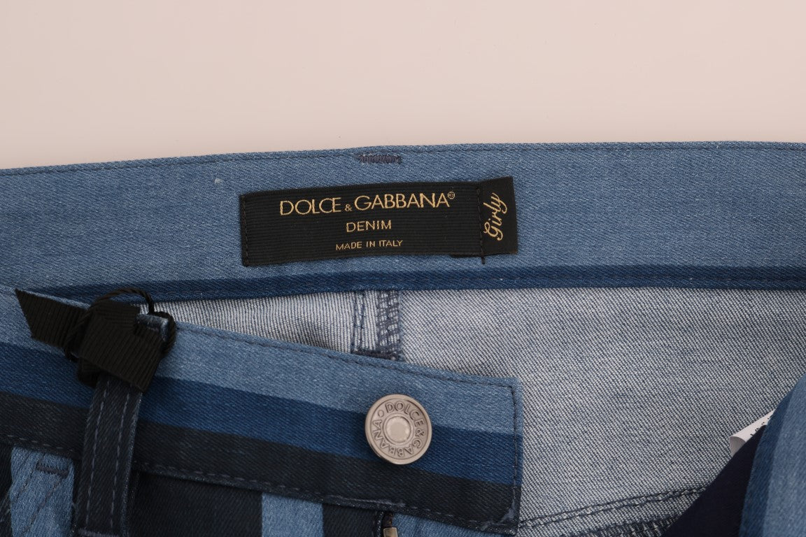 Dolce & Gabbana Blue GIRLY Jeans in striped cotton-5