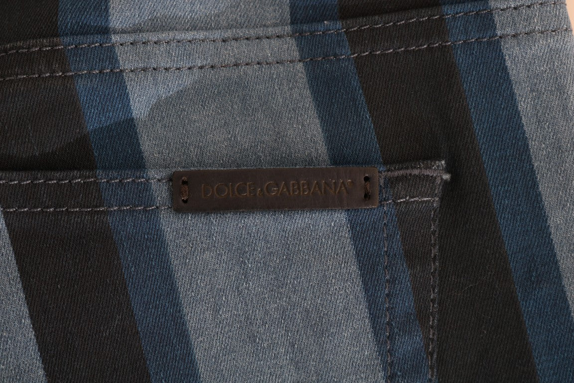 Dolce & Gabbana Blue GIRLY Jeans in striped cotton-6