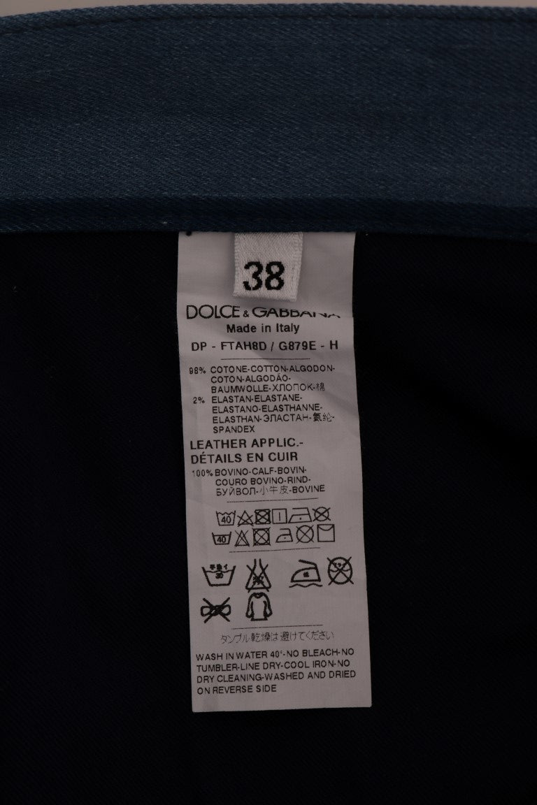 Dolce & Gabbana Blue GIRLY Jeans in striped cotton-7