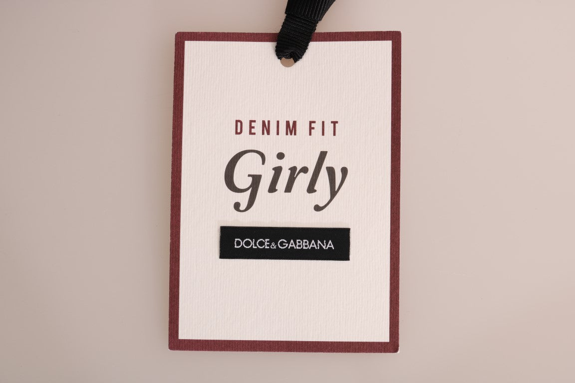 Dolce & Gabbana Blue GIRLY Jeans in striped cotton-8