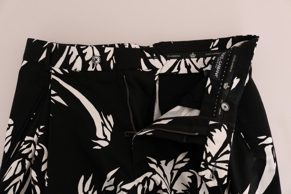 Dolce & Gabbana Black Tree cotton stretch trousers-4