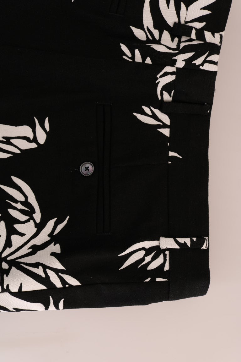 Dolce & Gabbana Black Tree cotton stretch trousers-6