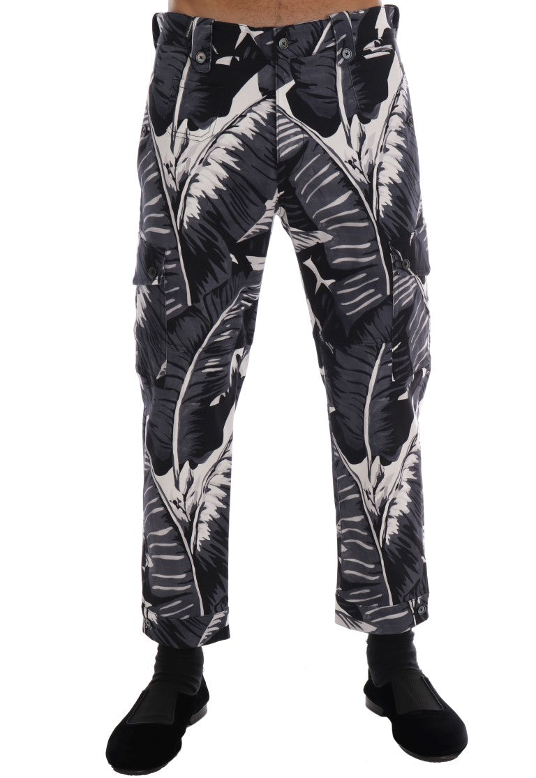 Dolce & Gabbana Graue Bananenblatt-Baumwoll-Hose-1
