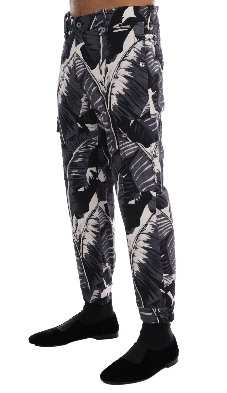 Dolce & Gabbana Graue Bananenblatt-Baumwoll-Hose-2