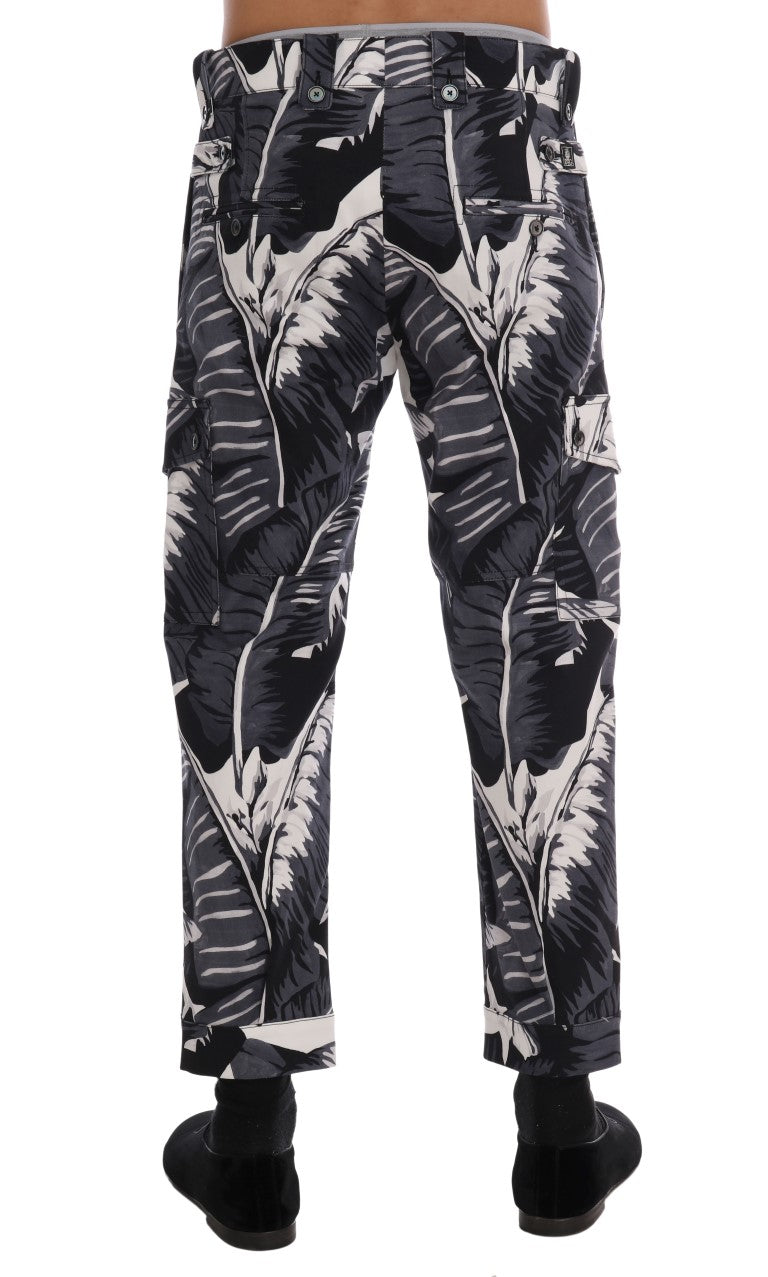 Dolce & Gabbana Graue Bananenblatt-Baumwoll-Hose-3