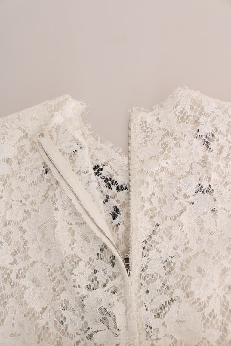 Dolce & Gabbana white blouse in crystal-embellished lace-7