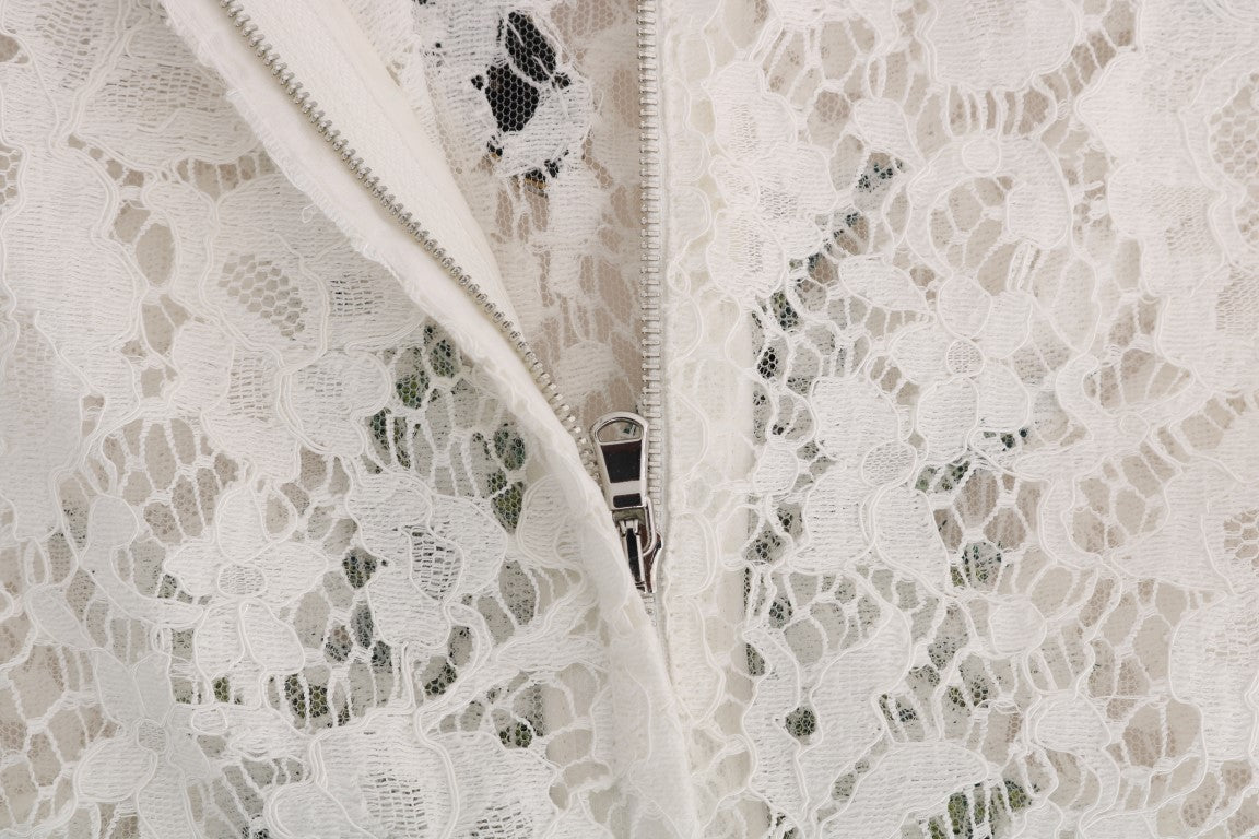 Dolce & Gabbana white blouse in crystal-embellished lace-8