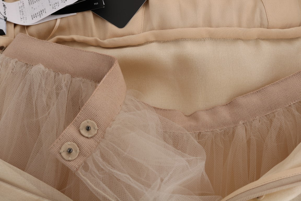 Dolce & Gabbana gold-colored, crystal-embellished silk dress-7