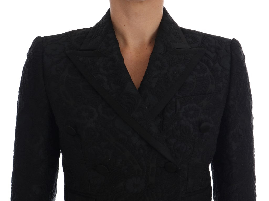 Chaqueta blazer de brocado negro de Dolce & Gabbana-4