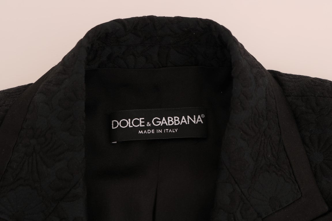 Chaqueta blazer de brocado negro de Dolce & Gabbana-7