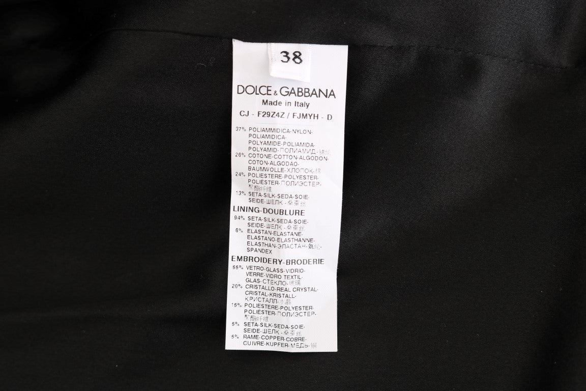 Dolce & Gabbana Schwarze Brokat-Blazer-Jacke-8